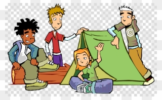 Boys Camping Cartoon Clipart Camping Cartoon Clip Art - Adolescence Clipart - Png Download