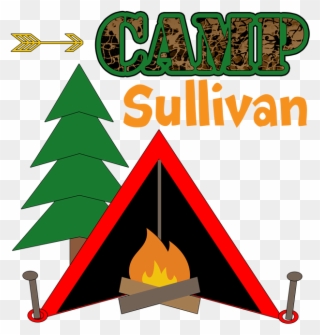 Tent Campfire Camping Name Water Bottle - Tent Campfire Camping Name Yard Sign Clipart