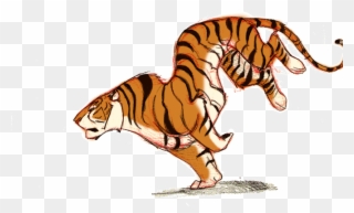 Tiger Gif Transparent Clipart Lion Tiger - Cartoon Tiger Running Gif - Png Download