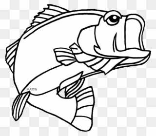 Svg Black And White Bass Fishing Clipart Black And - Wide Mouth Bass Clipart - Png Download