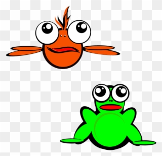 Free Fishing Clipart 27, Buy Clip Art - Frog And Fish Cartoon - Png Download