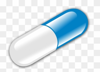 Buy Blue/white Colored Gelatin Capsules - Capsulas Azul Con Blanco Png Clipart