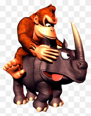 Donkey Kong And Rambi - Donkey Kong Rambi Clipart