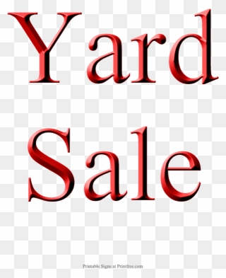 Yard Sale Sign, Red - Printable Blank Sale Signs Clipart