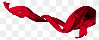 Satin Ribbon Red Flying Dance - Flowing Red Ribbon Png Clipart