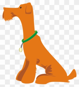 Orange Dog Sitting Clip Art - Sitting Dog Vector Png Transparent Png