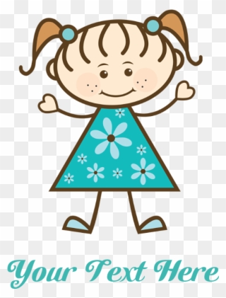 Teal Stick Figure Girl Teddy Bear - Love My Grandma Tile Coaster Clipart