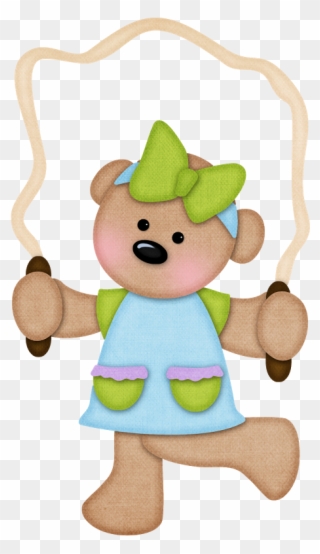 Girl Stuff - Clipart Teddy Bear Girl Spring - Png Download