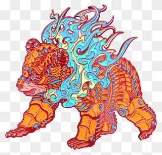 Lava Cub Pin - Illustration Clipart
