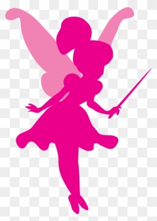 Silhouette Clipart Fairy Silhouette - Girl Fairy With Wand Silhouette - Png Download