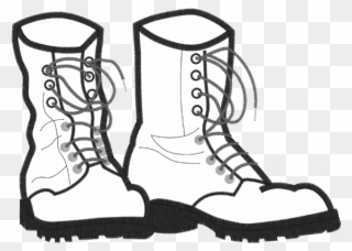 Vignette Drawing Firefighter Boot - Combat Boots Clip Art - Png Download