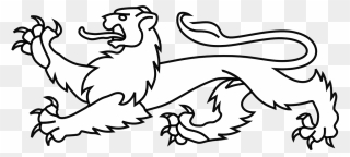 Lion Line Drawing 8, Buy Clip Art - Heraldic Lion Passant Guardant - Png Download