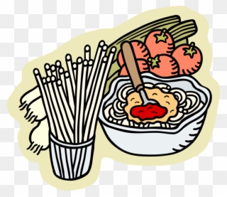 Vector Illustration Of Italian Pasta Spaghetti Preparation - Italienisch Clipart - Png Download