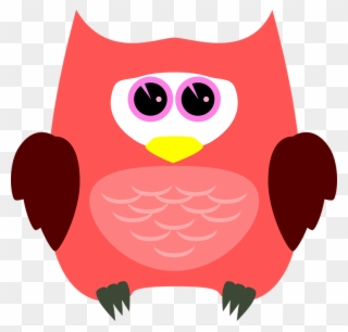 Cute Bird Clipart 9, Buy Clip Art - Bright Red Owl Oval Ornament - Png Download
