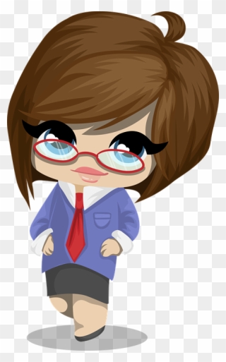 Girl Glasses Cliparts 8, Buy Clip Art - Businesswoman Chibi - Png Download