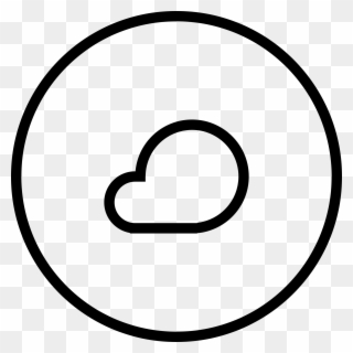 Cloud Shape In Outlined Circular Button - User Clipart