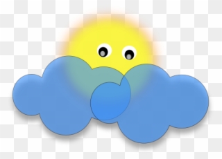 Sun And Clouds Clipart - Sun With Clouds Clip Art - Png Download