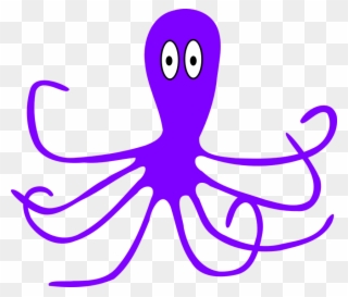 Cartoon Octopus Purple Clipart