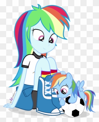 Rainbow Dash Equestria Girls Clipart - Rainbow Dash Equestria Girl And Pony - Png Download