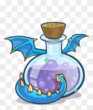 Medieval 2013 Potions Blue Puffle Dragon - Potion Dragon Clipart