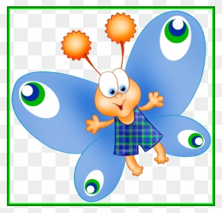 Best Detskij Sad Trsene Klipart Clip Art - Butterfly Funny Cartoon Clip Art - Png Download