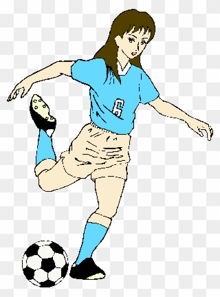 Soccer Clip Art - Girl Kicking A Soccer Ball - Png Download