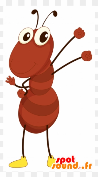 Brown Ant Mascot, Giant, Funny - Dancing Ant Cartoon Clipart