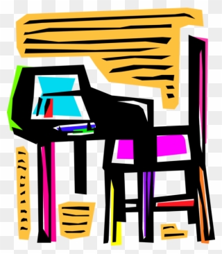 Student Desk Image Illustration - School Clipart
