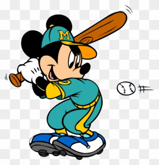 Mickey Mouse Clipart Baseball - Mickey Mouse Jugando Beisbol - Png Download