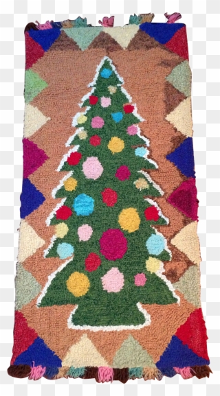 Christmas Rug Png Hooked Rug Colourful Christmas Tree - Christmas Tree Clipart