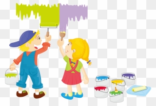 Illustration Painted Children Transprent - Children Painting Png Clipart