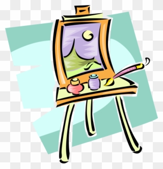Vector Illustration Of Visual Arts Artist's Easel For - Arts And Crafts Clip Art - Png Download