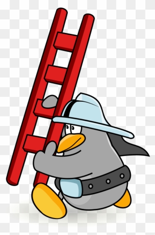 Open - Firefighter Cartoon Ladder Clipart