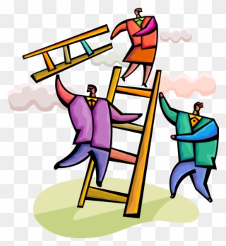 Vector Illustration Of Business Associates Use Teamwork - Climbing Clipart