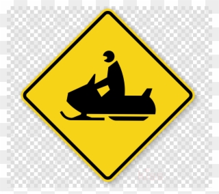 Snowmobile Sign Clipart Traffic Sign Warning Sign Snowmobile - Transparent Background Us Map Png