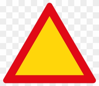 Cone Clipart Warning - Red And Yellow Sign - Png Download