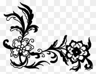 Free Download - Black Vector Flower Png Clipart