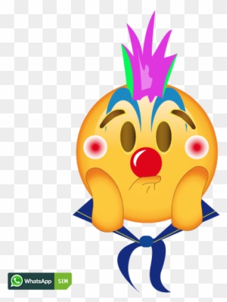 Geburtstag Emoji Mit Gelbem Gesicht Und Clown-makeup - Emoticon Clipart