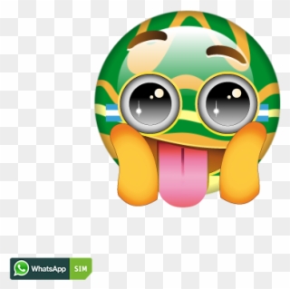 Lustiges Emoji Mit Argentinien Flaggen Makeup Und Schief - Emoticon Clipart