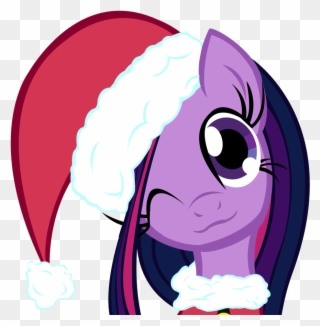 Twilight Sparkle Chrismas Pony - My Little Pony Christmas Hat Clipart