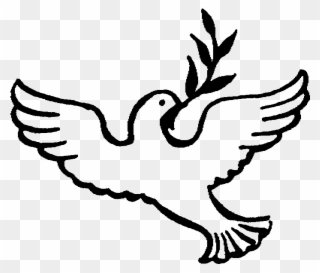 Peace Dove 1 79 Black White Line Art Christmas Xmas - Colomba Pasquale Stilizzata Clipart