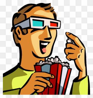 Watching Movie Clipart Gif - Png Download