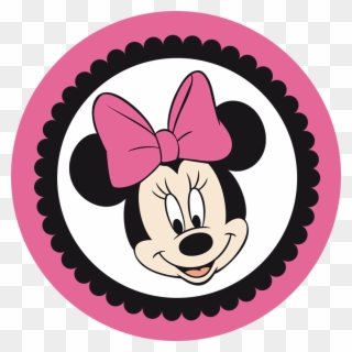 Minnie In Pink And Black - Minnie Mouse Head Clipart
