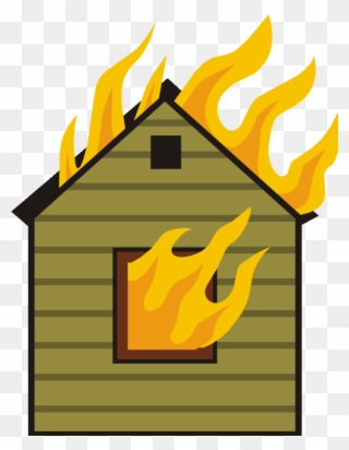 House Clipart Fire - House Fire Clip Art - Png Download