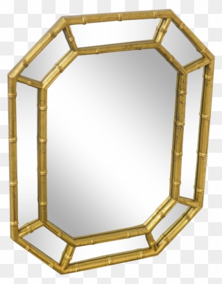 Faux Bamboo Vintage Gold Frame Wall Mirror Chairish - Gold Bamboo Mirror Clipart