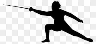 Fencing Cliparts 6, Buy Clip Art - Silhouette Of A Fencer - Png Download