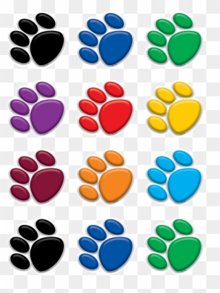 Colorful Paw Prints Clipart