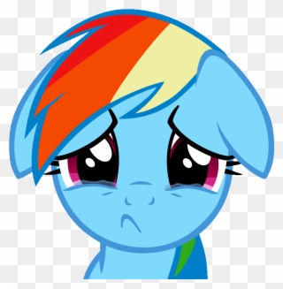 Rainbow Dash Sadface By Iks83 On Clipart Library - Cute Sad Face Cartoon - Png Download