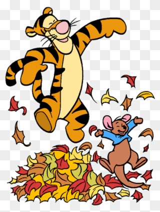 Roo Tigger, Roo Jumping In Pile Of Leaves - Jumping Disney Clipart - Png Download