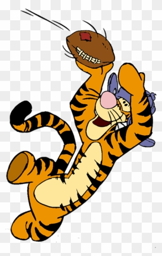 Catching Football - Tigger With A Football Clipart